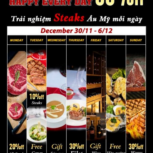 FOR YOU STEAKHOUSE - HAPPY EVERY DAY 30% OFF